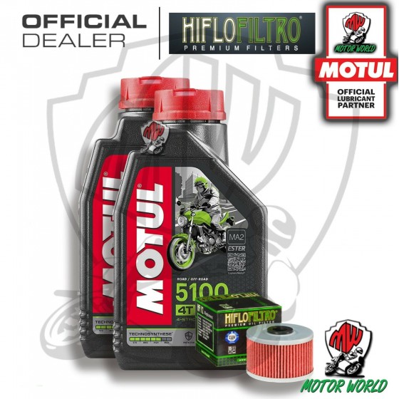 KIT TAGLIANDO 2 LITRI OLIO MOTUL 5100 15W50 FILTRO  Kawasaki KX 450 2014 2015 