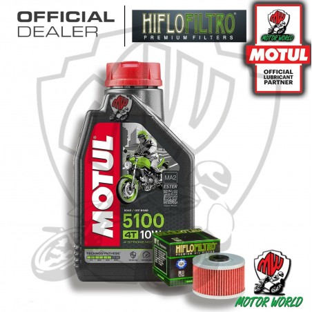 KIT TAGLIANDO 1 LITRO OLIO MOTUL 5100 15W50 FILTRO  Kawasaki KX 450 2014 2015 