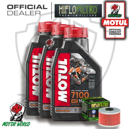 KIT TAGLIANDO 3 LITRI OLIO MOTUL 7100 10W50 FILTRO Kawasaki KX 450 2014 2015