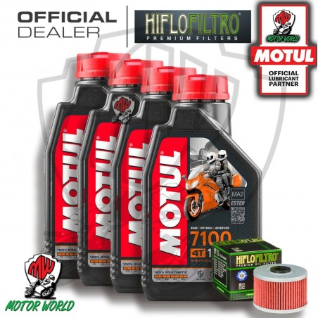 KIT TAGLIANDO 4 LITRI OLIO MOTUL 7100 10W40 FILTRO  Suzuki  DR-Z 110 2005