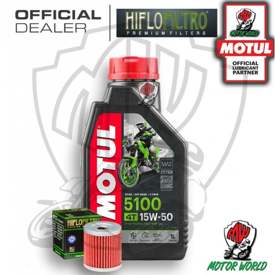 KIT TAGLIANDO 1 LITRO OLIO MOTUL 5100 15W50 FILTRO Suzuki AN 400 Burgman 2006