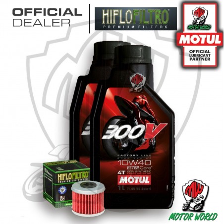 KIT TAGLIANDO 2 LT MOTUL 300V 10W40 FILTRO HIFLO Polaris 325 Ranger ETX 2016