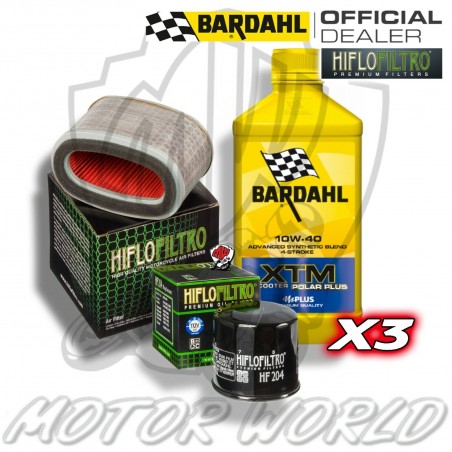 KIT TAGLIANDO 3LT BARDAHL XTM 10W40 FILTRI Honda VT 750 S 2011 2012 2013