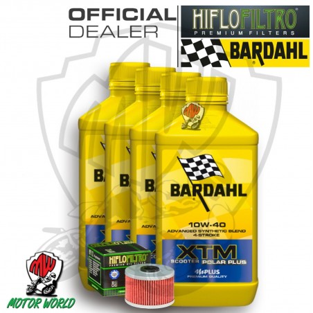 KIT TAGLIANDO 4 LITRI OLIO BARDAHL XTM 10W40 FILTRO  Kawasaki KX 450 2014 2015