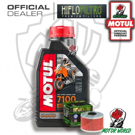 TAGLIANDO 1 LITRO MOTUL 7100 15W50 FILTRO HIFLO Kawasaki Z 125 Pro KRT 2017 2018