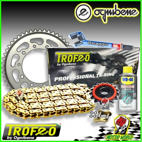 KIT TRASMISSIONE CATENA TROFEO CORONA PIGNONE HONDA CB 500 F - X 2013