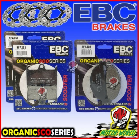 KIT PASTIGLIE FRENO EBC ANTERIORI + POSTERIORI YAMAHA T-MAX 500 dal 2008 al 2011