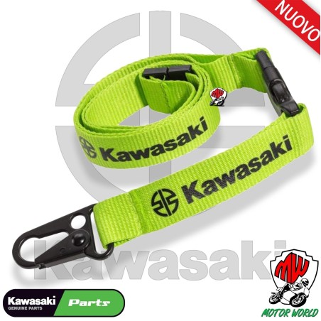 Lanyard Kawasaki con chiusura di sicurezza e portachiavi sganciabile