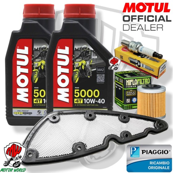 KIT TAGLIANDO OLIO FILTRI CANDELA PIAGGIO Beverly 350 4T-4V i.e. E3  2011-2015