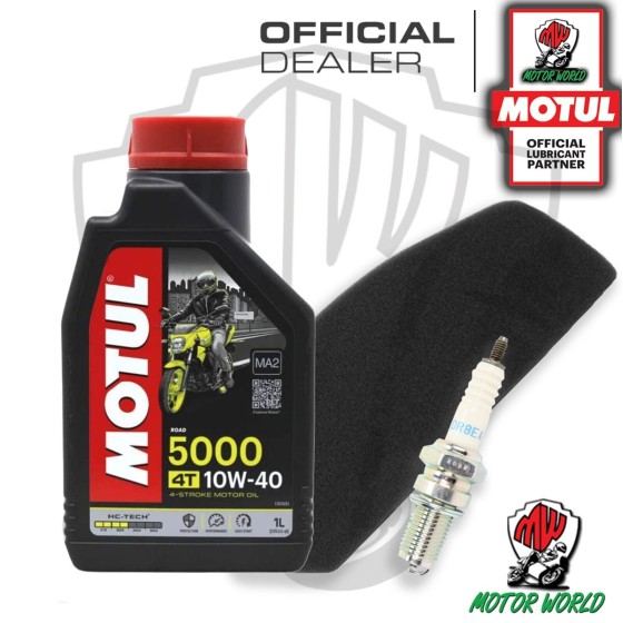 KIT TAGLIANDO OLIO MOTUL FILTRO ARIA CANDELA APRILIA LEONARDO 300 2002 - 2004