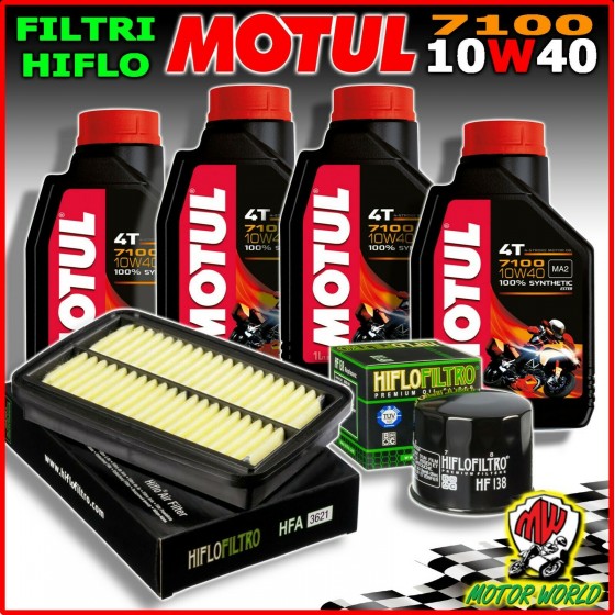 KIT TAGLIANDO OLIO MOTUL 7100 10W40 + FILTRI HIFLO SUZUKI GSF 1250 S Bandit 2016