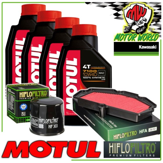 KIT TAGLIANDO OLIO MOTUL 7100 10W40 + FILTRI KAWASAKI Z650 Z 650 ABS 2017 2018