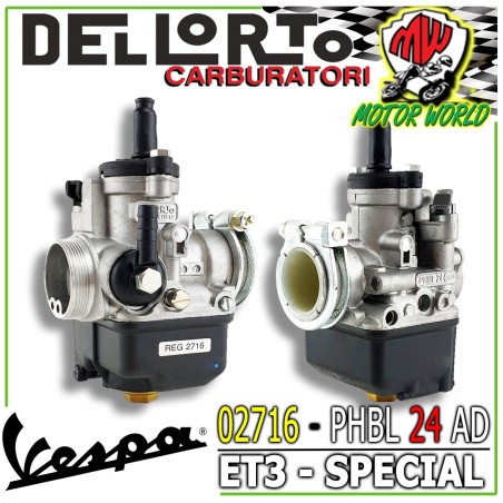 02716 Carburatore PHBL 24mm AD DELL´ORTO PIAGGIO VESPA 50-90-125 PK-XL-S-HP-FL2