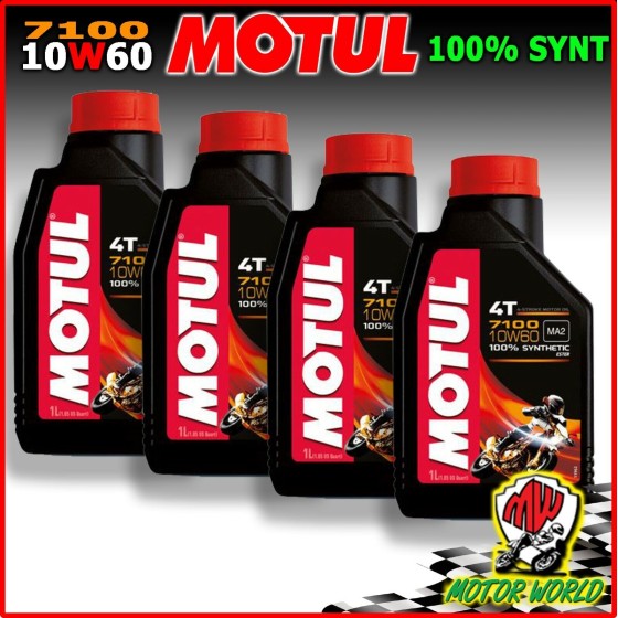 4 LITRI MOTUL 7100 10W60 100% SINTETICO TAGLIANDO MOTO SCOOTER JASO MA2 ESTERE