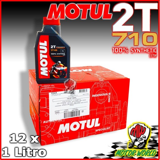 12LT OLIO MISCELA MOTORE MOTO SCOOTER MOTUL 710 2T 100% SINTETICO