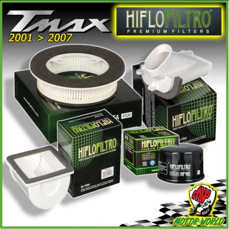 KIT TAGLIANDO 3 FILTRI ARIA + FILTRO OLIO ORIG. HIFLO per YAMAHA T-MAX 500 2007