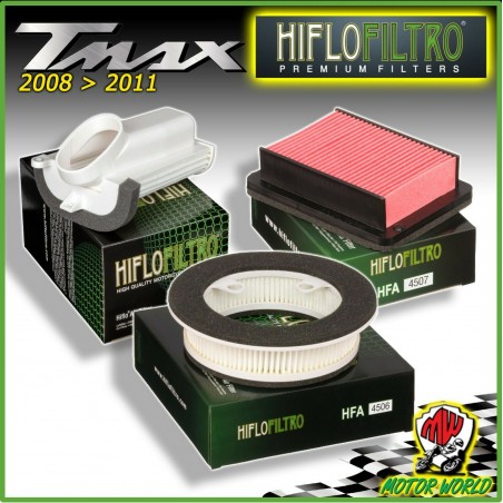 KIT TAGLIANDO 3 FILTRI ARIA ORIGINALI HIFLO per YAMAHA T-MAX TMAX 500 2011