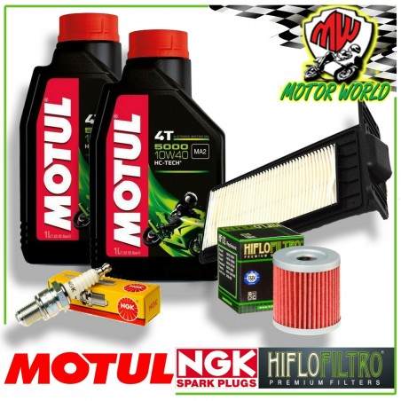 KIT TAGLIANDO OLIO MOTUL 5000 + FILTRI CANDELA SYM Maxsym I 400 2012