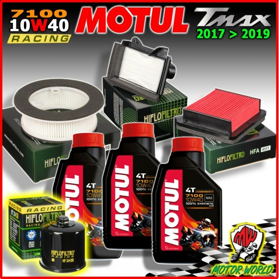 KIT TAGLIANDO 3 LT MOTUL 7100 10W40 + 3 FILTRI ARIA 1 OLIO YAMAHA T-MAX 530 2019