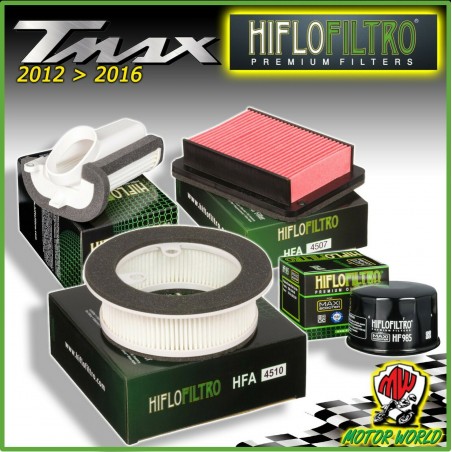 KIT TAGLIANDO 3 FILTRI ARIA + FILTRO OLIO ORIG. HIFLO per YAMAHA T-MAX 530 2016