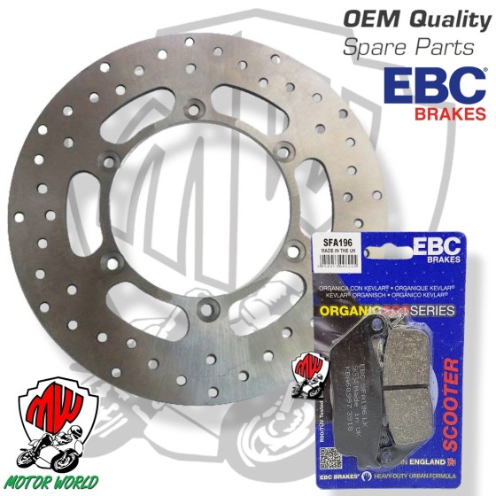 KIT DISCO FRENO + PASTIGLIE FRENO EBC ANTERIORE YAMAHA X-CITY 250 2013