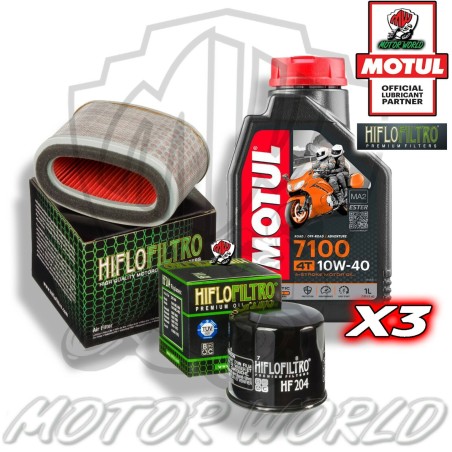 KIT TAGLIANDO 3LT OLIO MOTUL 7100 10W40 FILTRI HIFLO