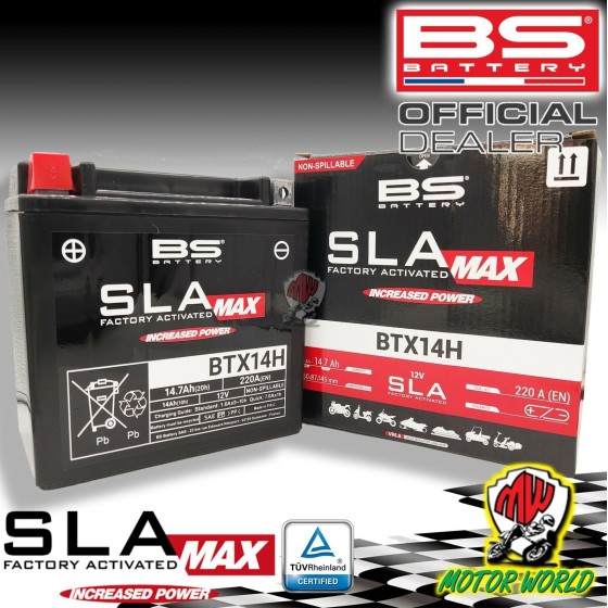 BATTERIA BS SLA MAX ATTIVATA BTX14H ATV UPGRADE TGB 325 Blade