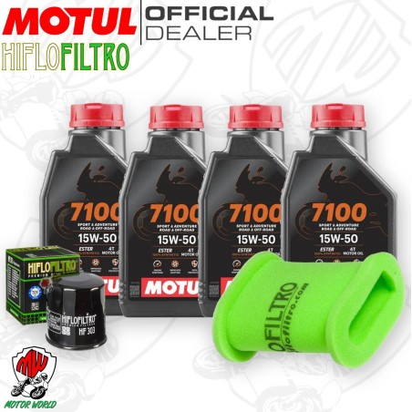 Kit tagliando Olio Motul 7100 15W50 + Filtri KAWASAKI KLE 500 2007