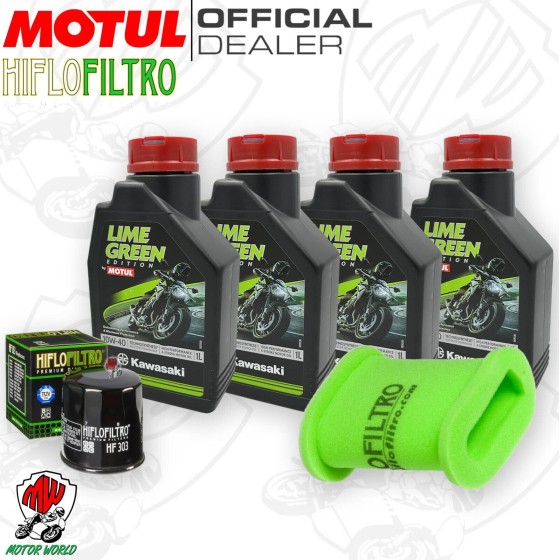 Kit tagliando Motul LIME GREEN 10W40 + Filtri KAWASAKI KLE 500 2001