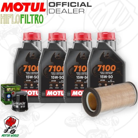 Kit tagliando Olio Motul 7100 15W50 + Filtri Kawasaki ER 500 2006