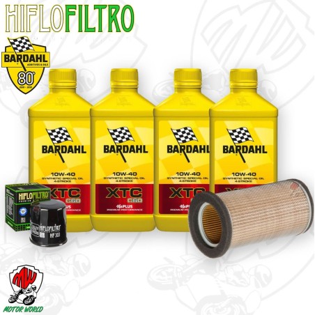 Kit tagliando Olio BARDAHL XTC 10W40 + Filtri Kawasaki ER 500 2006