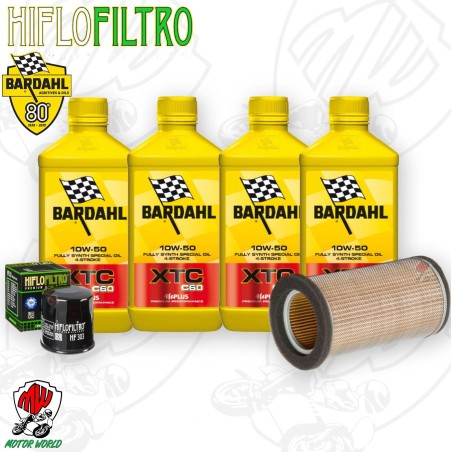 Kit tagliando Olio BARDAHL XTC 10W50 + Filtri Kawasaki ER 500 2006