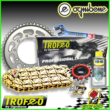 KIT TRASMISSIONE CATENA TROFEO CORONA PIGNONE HONDA 1100 CB SF X-11 2000 2001