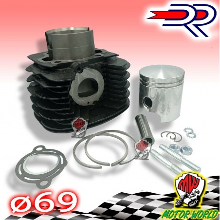 KIT CILINDRO DR DM 69 - 224 CC GHISA APE 501 601 CAR TM 703 SPINOTTO 18 + GABBIA