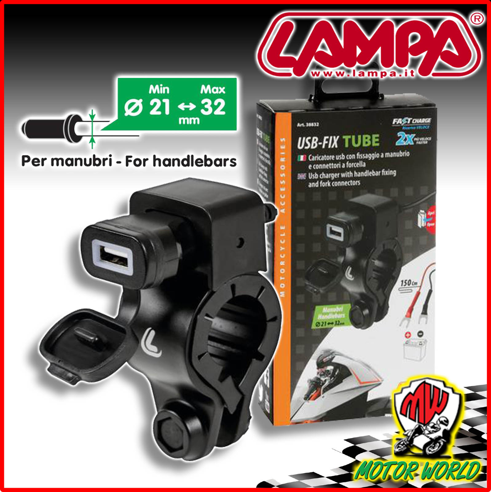 USB-FIX, PRESA USB CON RICARICA VELOCE UNIVERSALE, 12/24V